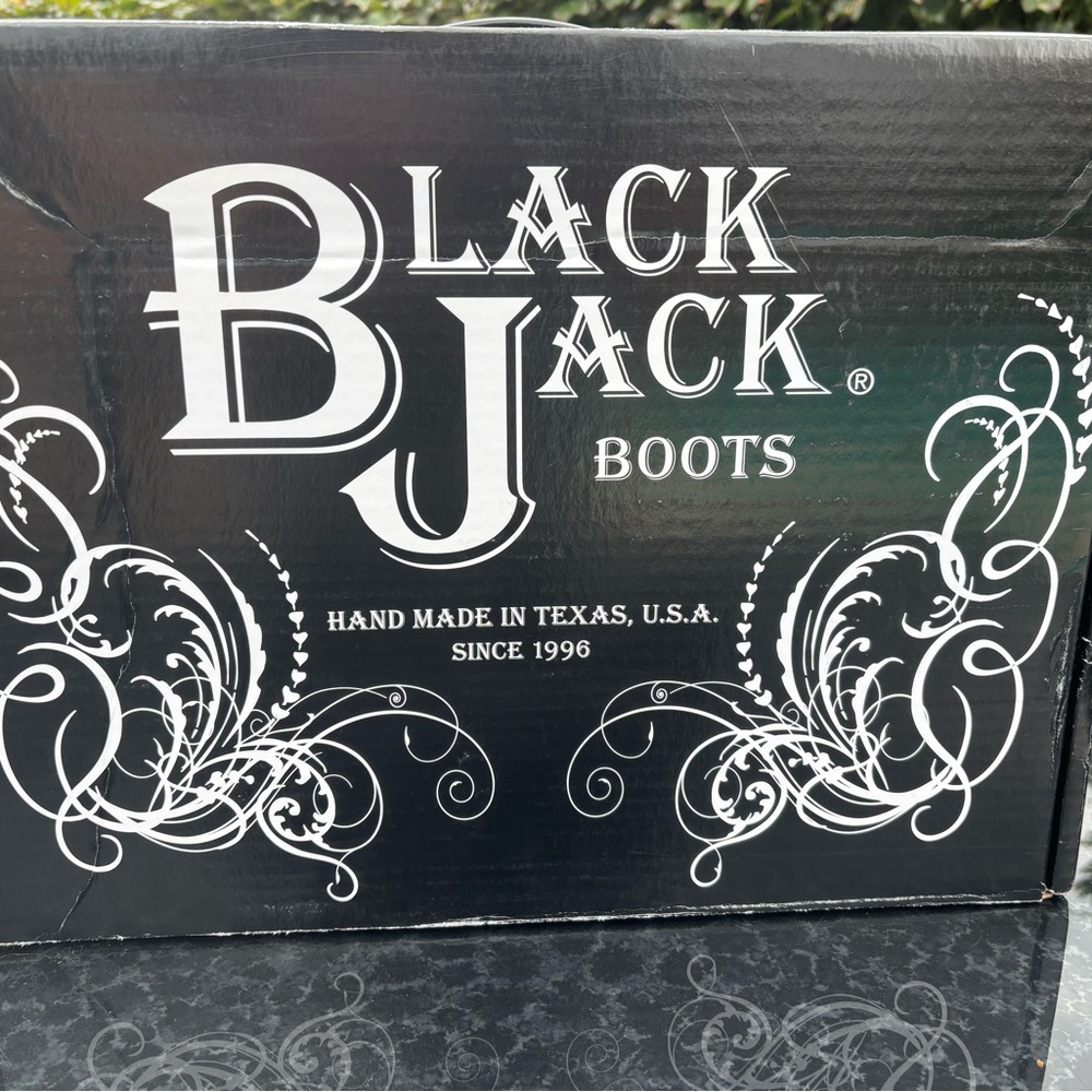 Black Jack Men's Black Smooth Ostrich Cowboy Boots - BRAND NEW: 9.5D - Picture 9 of 9